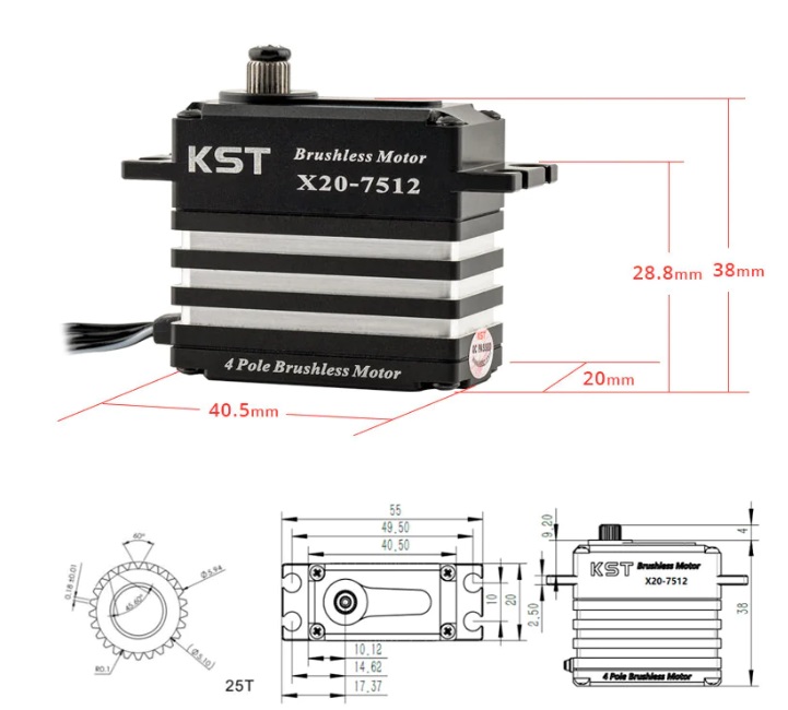 SERVO X207512 70GR / 82KG KST Intermodel SAS